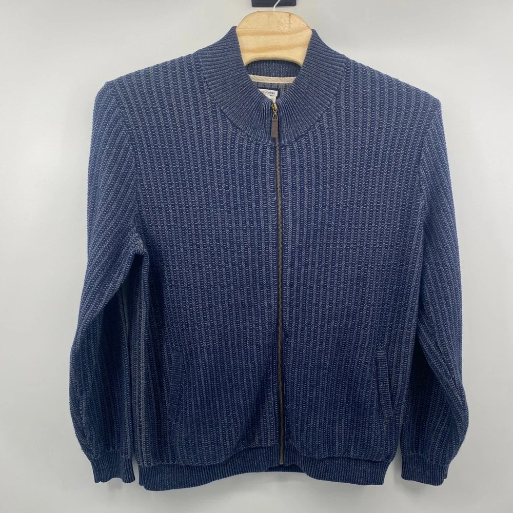 Carbon 2 Cobalt Cotton Cable Knit Sweater Mens XL Blue Wharf Fisherman‎ Nautical